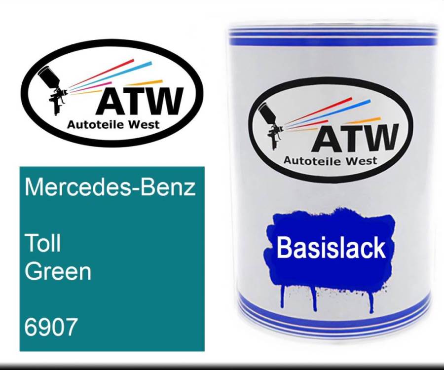 Mercedes-Benz, Toll Green, 6907: 500ml Lackdose, von ATW Autoteile West.